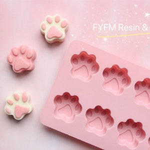 US Stock!10 Dog Paw Mold set, Non Stick Silicone Molds, cat paw mold,Birthday Cooking Tray, Baking Supplies, Footprints resin mold,DIY molds