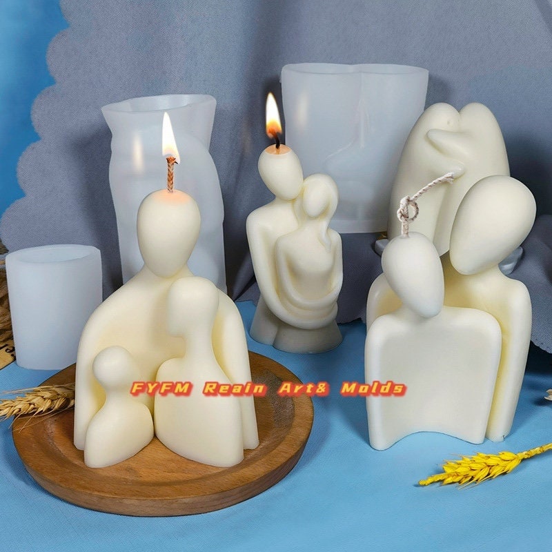 US Stock!3D Family Candle Silicone Mold Set,Couple lovers resin Mold,Abstract body mold DIY Candle Mold,handmade crafts art supplies,Decor