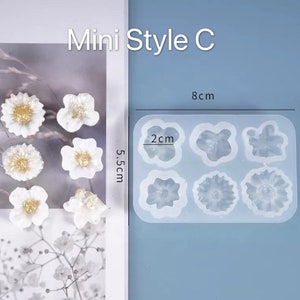US Stock!Small flower molds,Rose Silicone resin Mold,mini flowers sugar mold,  flowers mold, DIY flower mold, cake fondant mold, soap mold