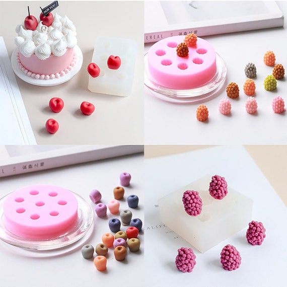 3D Fruit Silicone Molds: Strawberry, Raspberry, Blueberry - DIY Resin Crafts