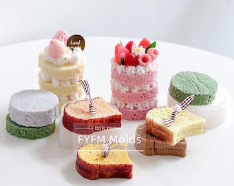 Waffle Cake Silicone Mold, Dessert Resin Clay Soap Mold