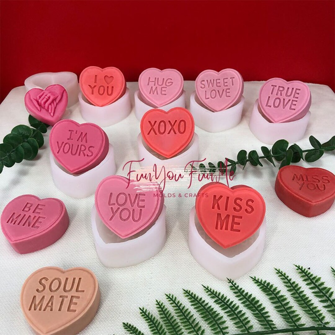 3D Heart Silicone Soap Mold, Handmade Bar Mold, Love Words Making Tool