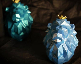 Molde de resina con forma de león geométrico: molde de silicona con forma de cabeza de animal 3D