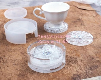 Silicone Coaster Resin Mold Set, DIY Serving Tray, Jewelry Dish