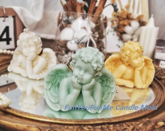 US Stock!3D Angel Baby body Candle Mold,Angel Wings Soap Making Mold,Silicone Resin,Handmade Soap,Plaster Decoration DIY Cake baking crafts