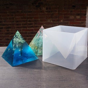 US Stock!Super Big Pyramid Silicone Mold,2pcs Resin Mold Set,15*15cm Large Size,DIY Handmade flower Coaster Decor,resin art  crafts supplies