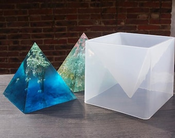 US Stock!Super Big Pyramid Silicone Mold,2pcs Resin Mold Set,15*15cm Large Size,DIY Handmade flower Coaster Decor,resin art  crafts supplies