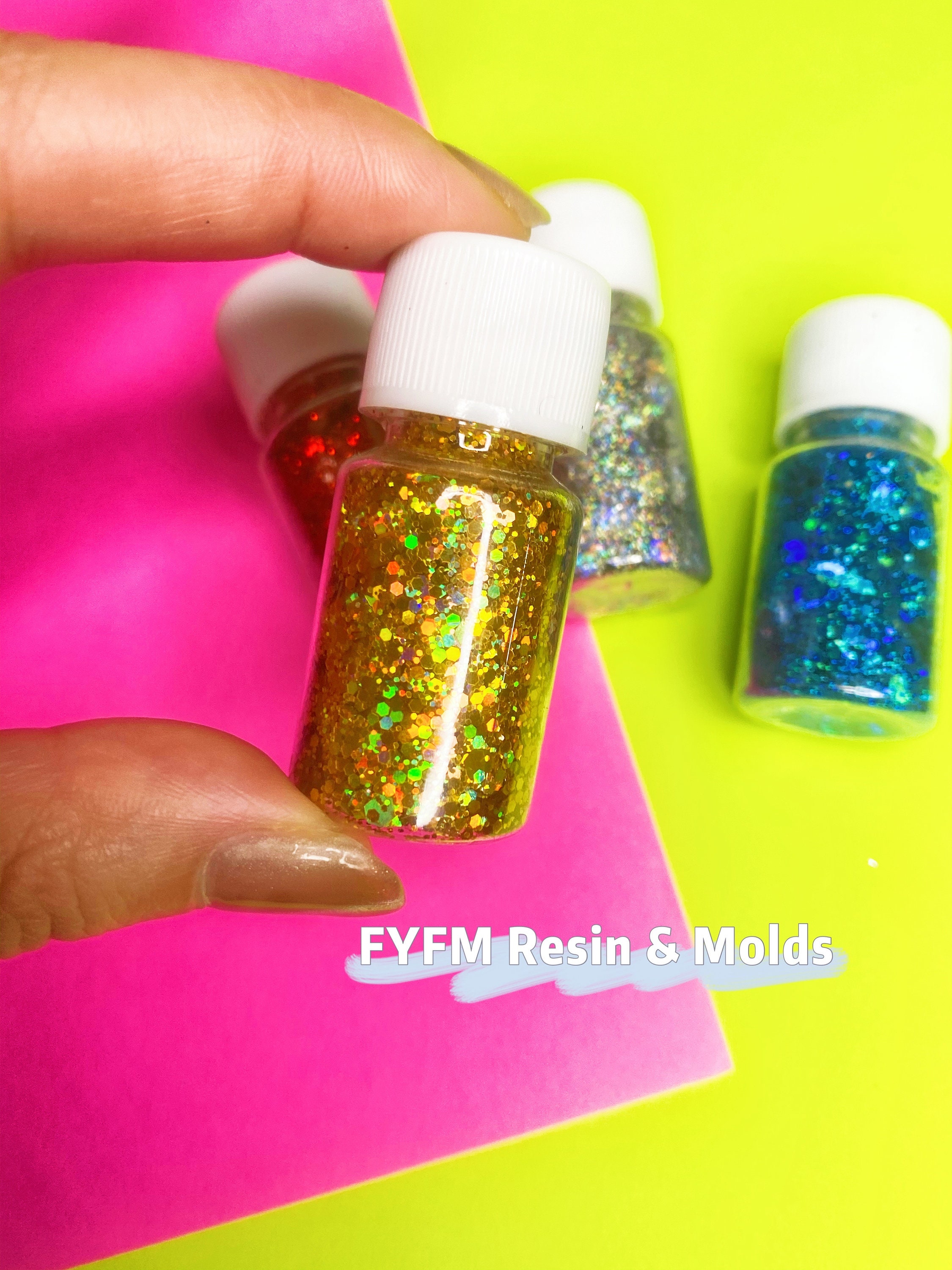 10g Chunky Glitter Mixed Shapes Crafts Nail Art Resin holographic blue Nr6