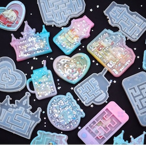 US Stock ! Bottle Heart Shaker Mold ONLY ,Resin Shaker Molds, Keychain Shaker Molds, Cabochons, Candy, Resin mold, DIY mold, Kawaii Silicone