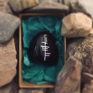 Ogham personalised Irish stone.