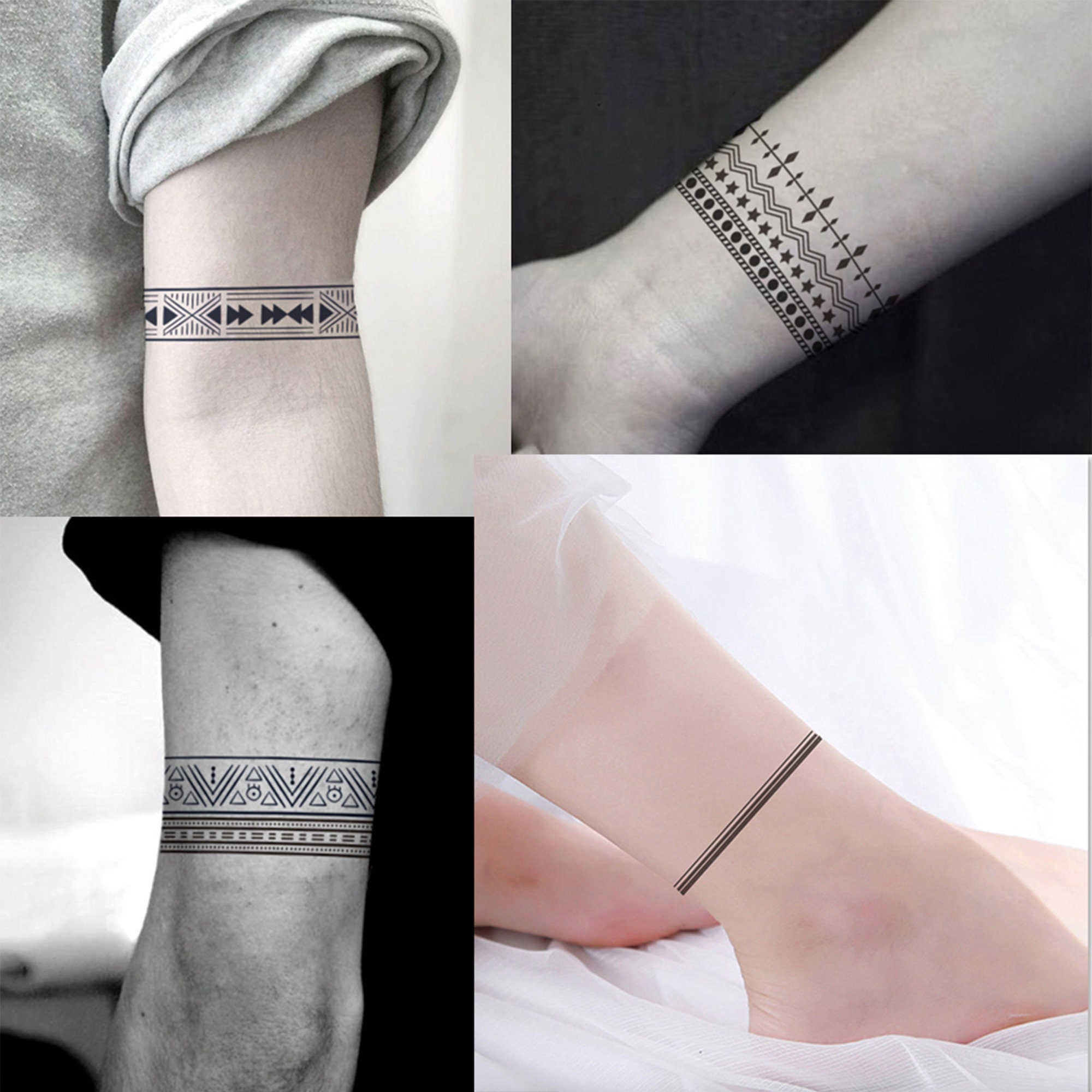 Waterproof Arm Wrist Leg Circle Fake Temporary Tattoo Etsy Denmark