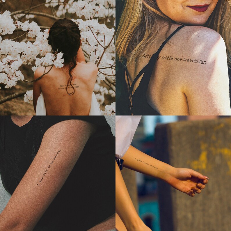 Realistic Inspirational Quotes Temporary Tattoos Fake Custom Tattoos