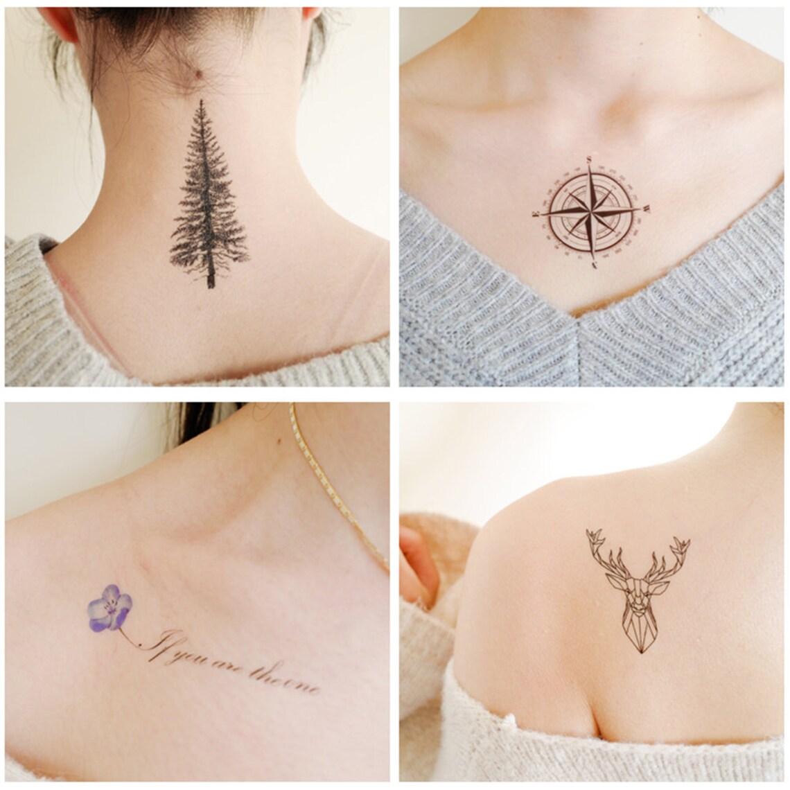 Realistic Tiny Temporary Tattoos Waterproof Inspirational Etsy