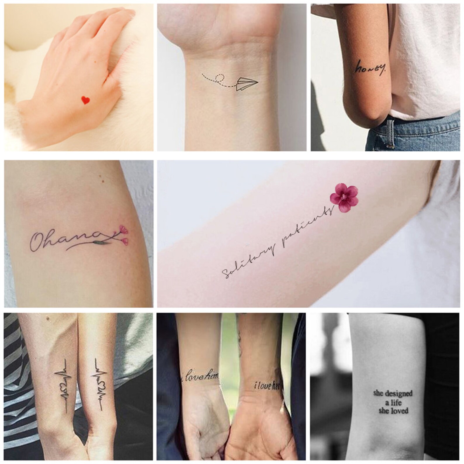 Realistic Tiny Temporary Tattoos Waterproof Inspirational Etsy