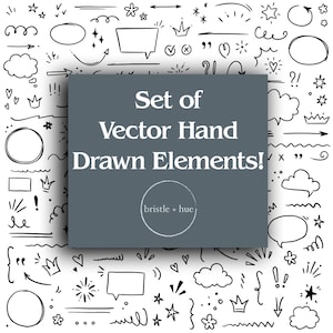 Vector handgetekende schetselementen! SVG/EPS/PDF – meer dan 100 elementen!