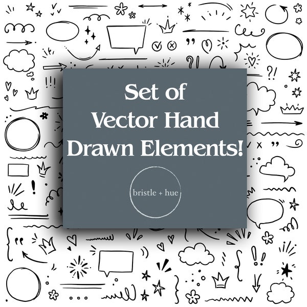 Vector Hand Drawn Sketch Elements! SVG/EPS/PDF – Over 100 Elements!