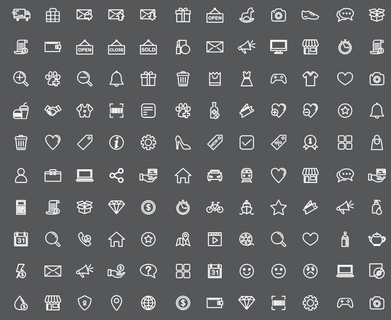 Vector Icons Over 2,000 Icons in this pack EPS/SVG/PDF Instant Download image 2