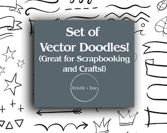 Large Set of Vector Doodles! PNG/SVG/PDF Instant Download!