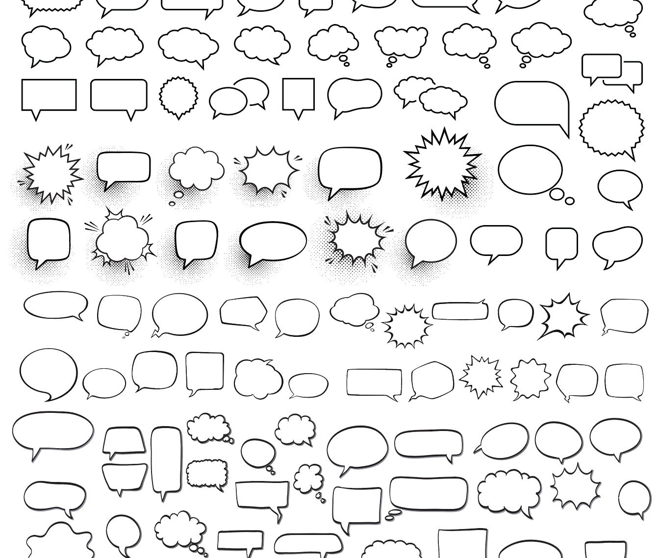 Vector Speech Bubbles – 100+ SVG/PDF/EPS Instant Download! - Etsy