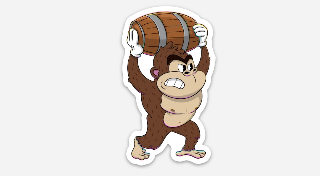 Individual Die Cut Donkey Kong Sticker Etsy