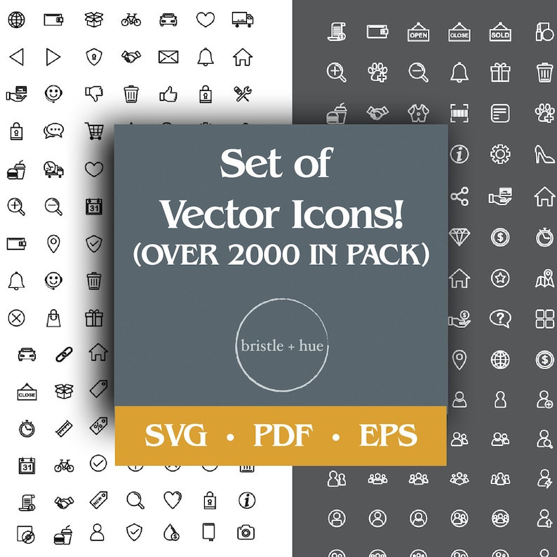 Vector Icons Over 2,000 Icons in this pack EPS/SVG/PDF Instant Download image 1