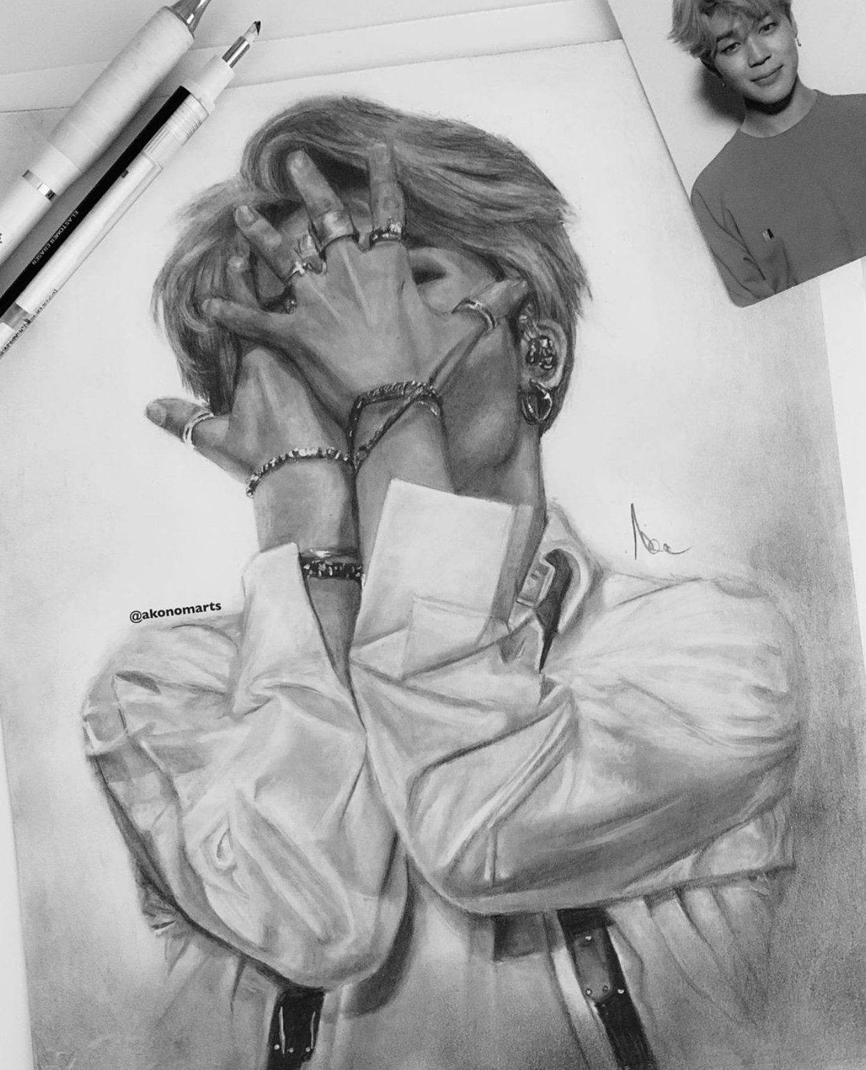 BTS Jimin impresión del dibujo original - Etsy España