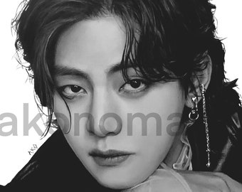 BTS V Taehyung BE Print of Original Drawing - Etsy