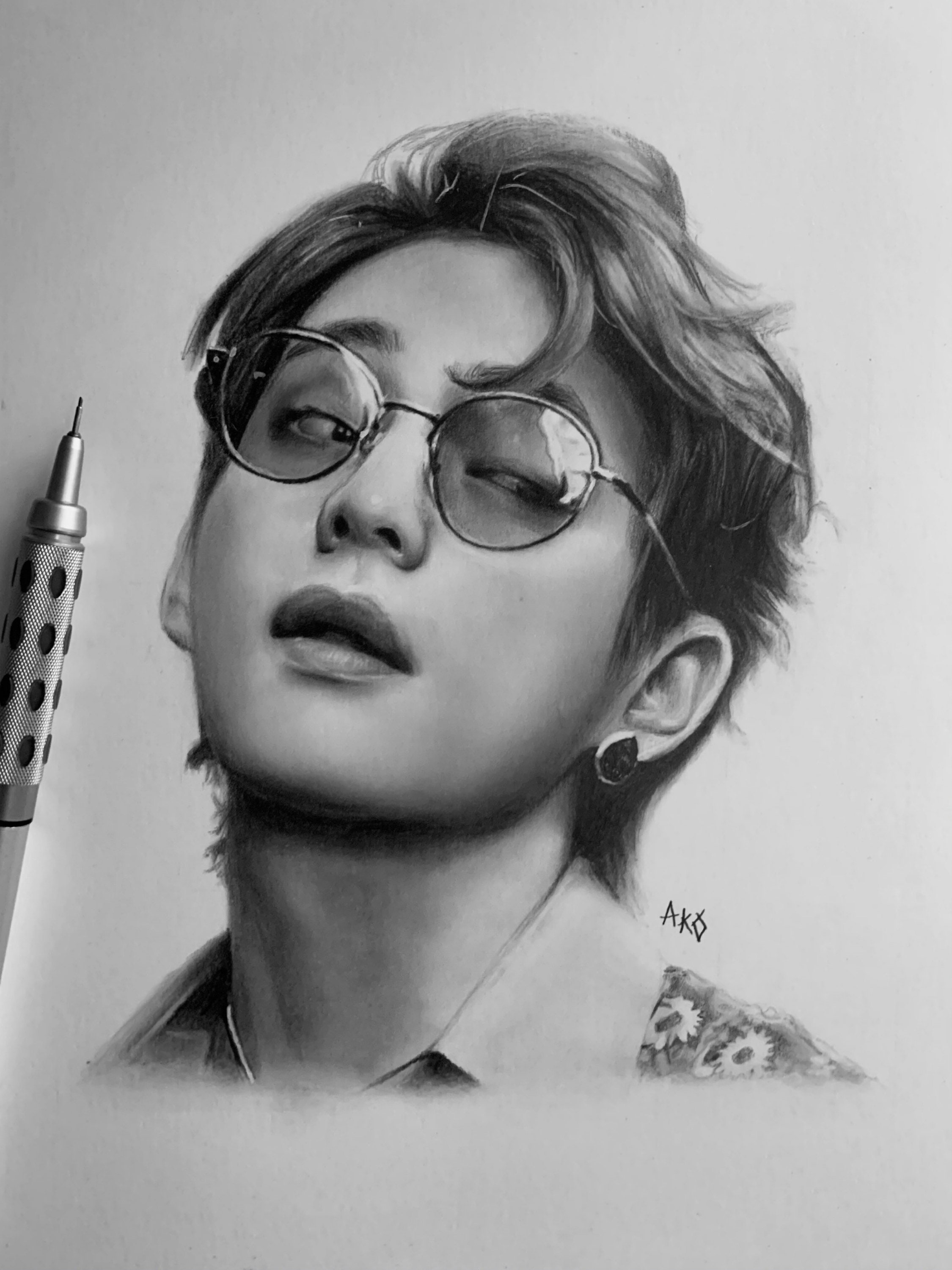 How To Draw V From BTS For Beginners KPOP Star Kim Taehyung fan art   YouTube