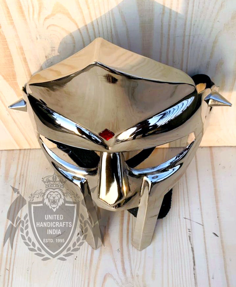 Anti Rust MF Doom Gladiator Mask Silver Finish in Brass | Etsy UK