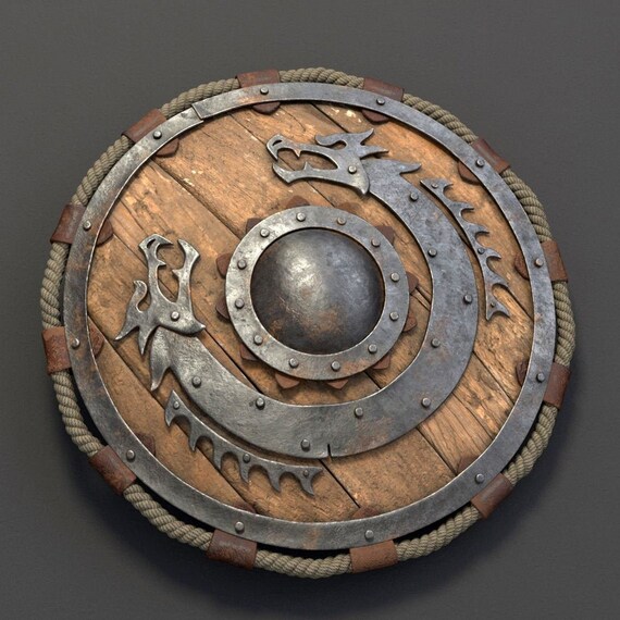 Medieval Ship Viking Shield Round Shield Knight Templar Medieval 24'' Shield 