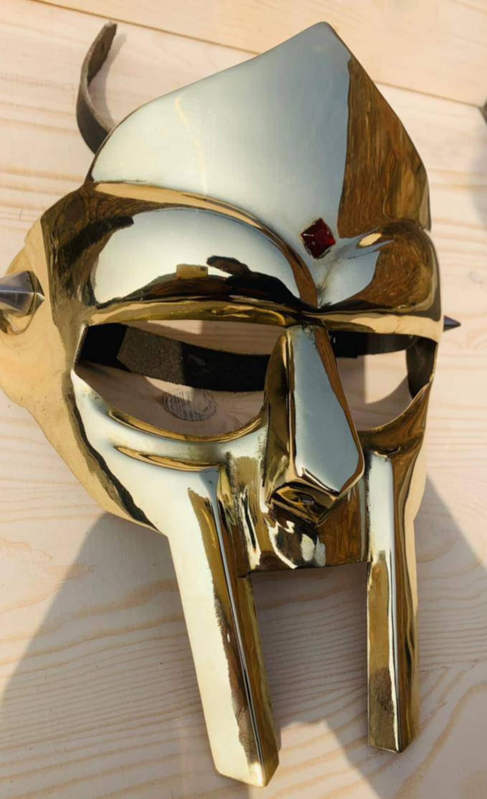 MF Doom Mask Gladiator Mask for Adults Gold Finish Brass Etsy