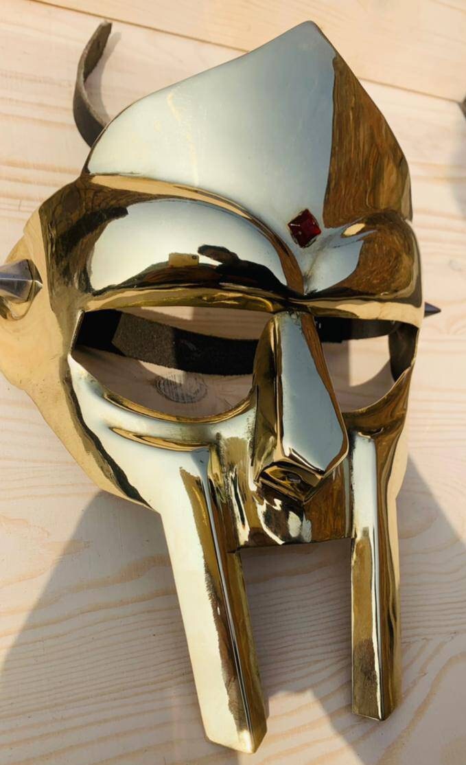 MF Doom Mask Gladiator Mask for Adults Gold Finish Brass | Etsy