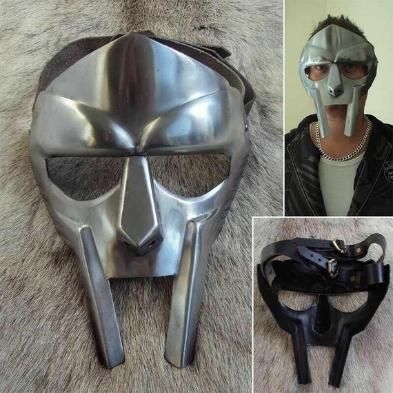 Medieval Steel Gladiator FACE MASK Helmet Armor Black Finishing 