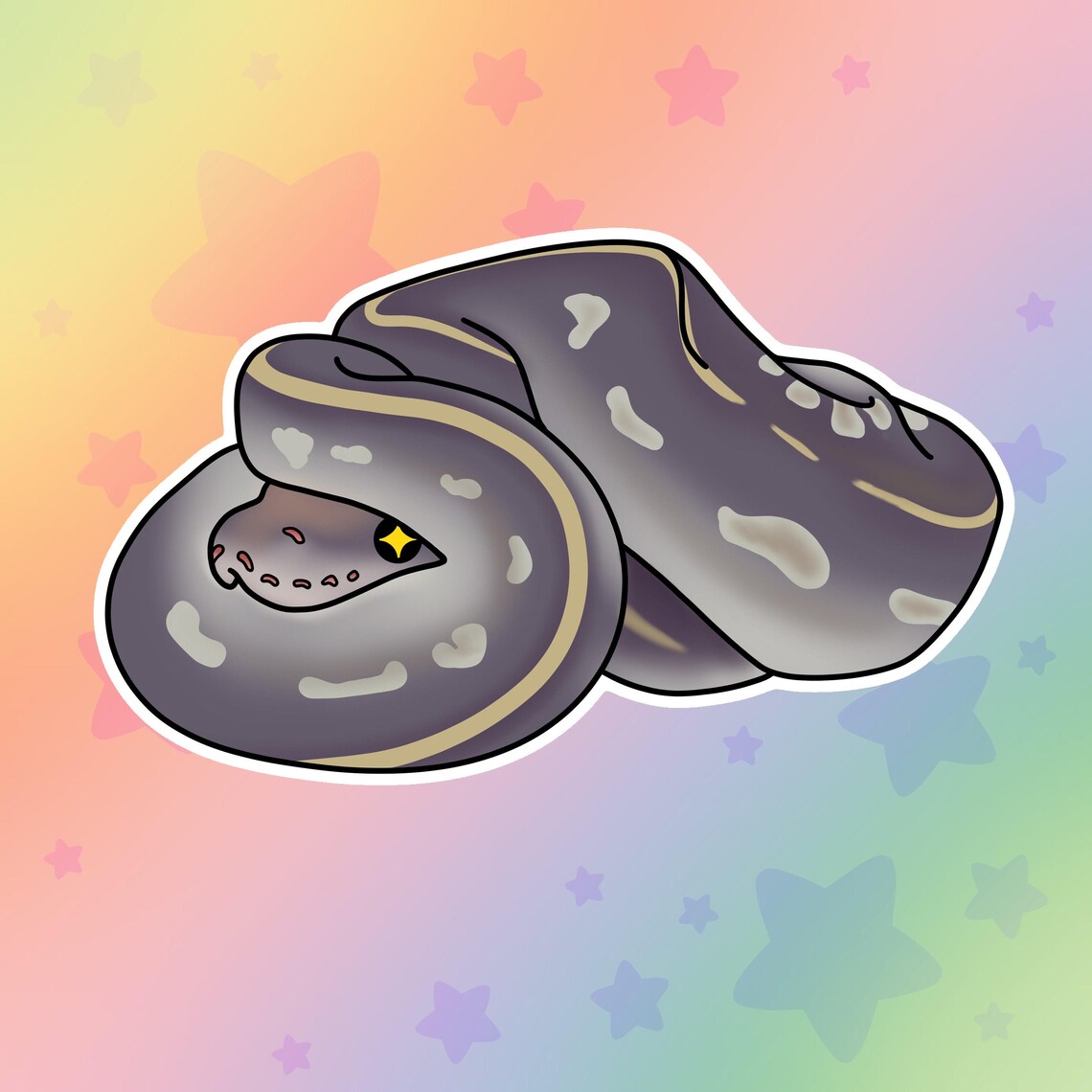 Ball Python Sticker Kawaii Snake Animal Stickers Cute | Etsy