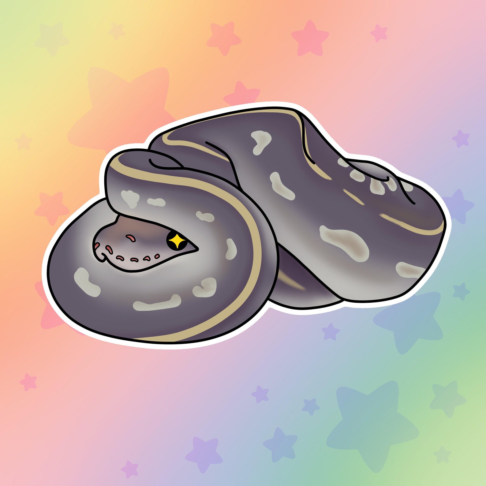 Ball Python Sticker Kawaii Snake Animal Stickers Cute | Etsy