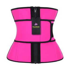 Ceinture amincissante rose pour femme avec ceinture unique et fermeture éclair en latex, post-partum, ventre plus mince, ceinture d'exercice