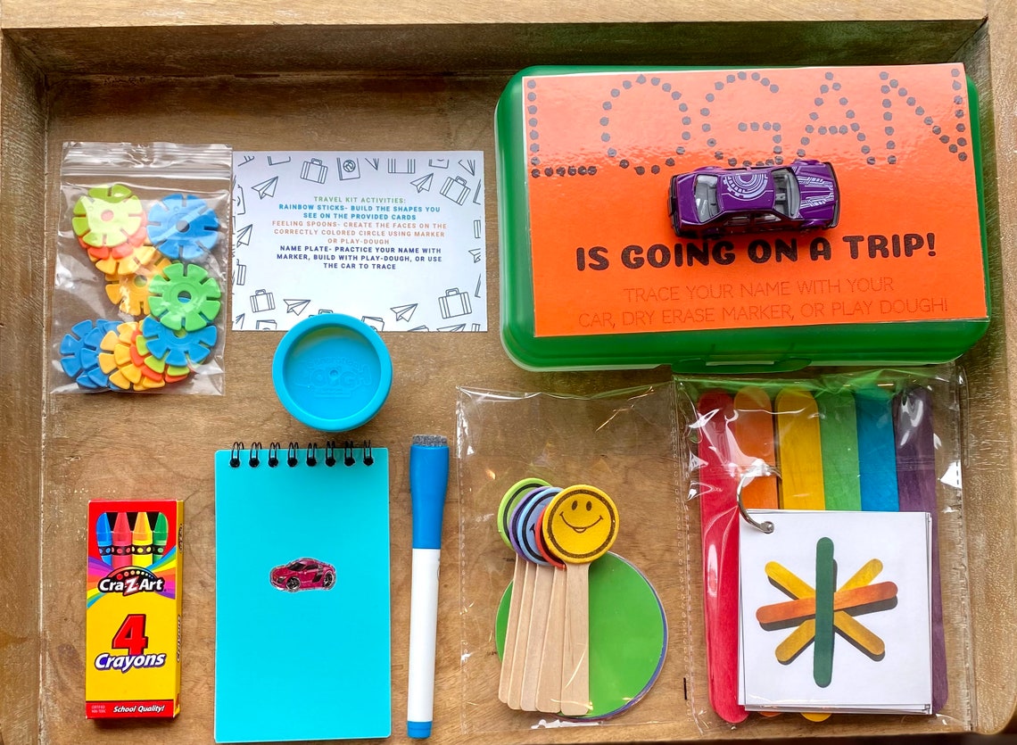 Personalized Travel Kit for Kids 25 year olds Road Trip Etsy