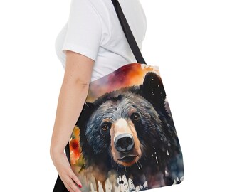 Black Bear, Watercolor, Tote Bag -   - The Art of Alaska