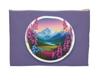 Mountain Floral Splendor Flat Accessory Pouch Mountain Floral Splendor - The Art of Alaska