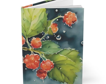 Northern Flowers Journal Series: Salmon Berries Edition, Hardcover Journal, Matte Cover