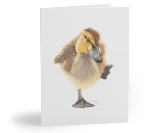 Cute Sassy Running Duckling, Spring Card Greeting cards (8, 16, and 24 pcs)