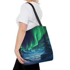 Winter Northern Lights The Art of Alaska Tote Bag Art of Alaska image 5