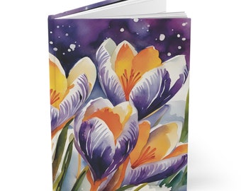 Northern Flowers Journal Series: Crocus Edition Hardcover Journal, Matte Cover