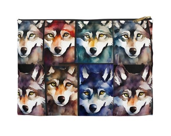 Wolves Color Study - Flat Accessory Pouch - The Art of Alaska