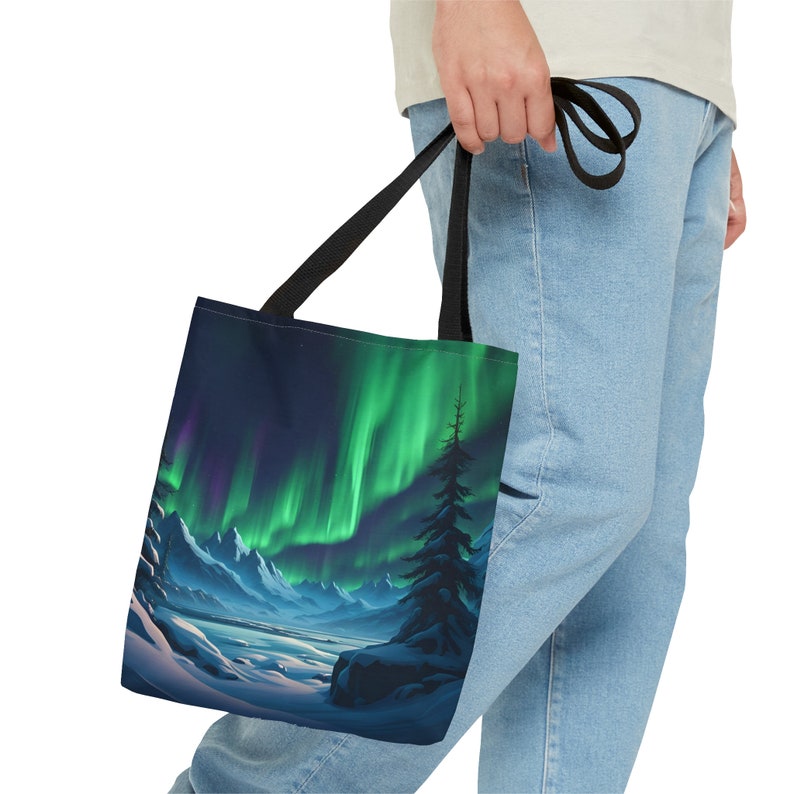 Winter Northern Lights The Art of Alaska Tote Bag Art of Alaska image 8