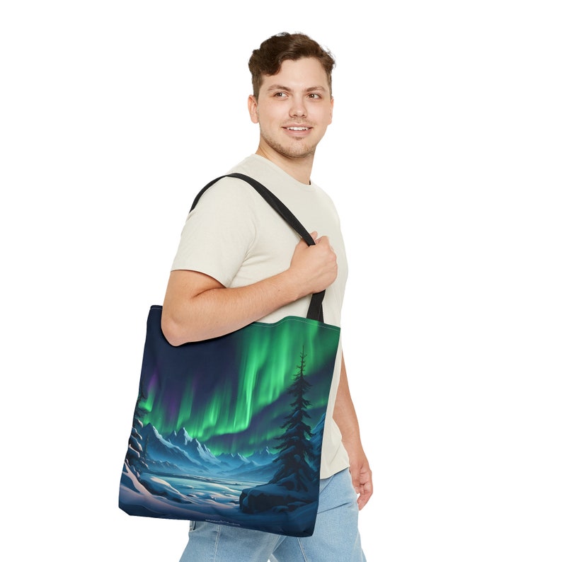 Winter Northern Lights The Art of Alaska Tote Bag Art of Alaska image 9