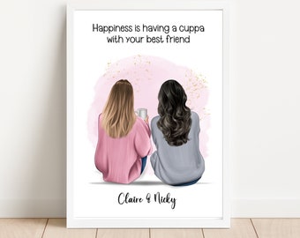 Personalized Best Friend Print, Sister Gift, BFF Art