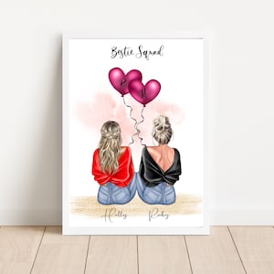 Gepersonaliseerde beste vriend print, cadeau beste vriend, vriendschapscadeau, aandenken, verjaardagscadeau bestie, verjaardagscadeau voor haar, bestie Squad