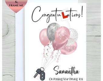 Congratulations on passing your driving test card, Driving test card, Gift for new driver, Personalised driving test card, Well done card