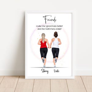 Gepersonaliseerde loperprint, cadeau hardloopvrienden, joggingvrienden, hardloopclub, cadeau voor hardloopvrienden, cadeau parkrun, marathonloper